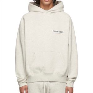 FEAR OF GOD Essentials Heather Oatmeal Off-White Hoodie
